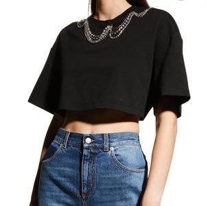 Area Crystal Chain Cropped T-Shirt BRAND NEW